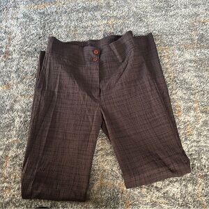 Brown Dress Pants with Tailored Fit and Subtle Texture